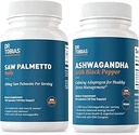 Tobias Saw Palmetto博士和Ashwagandha Capsules博士,支持男女荷尔蒙健康、恢复力和平衡补充,非GMO