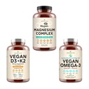 AMANDEAN PREMIAN 镁复合物,Vegan Omega 3,Vegan D3+K2 Bundle. 植物型免疫支持. 藻类 DHA & EPA. 优质睡眠 焦点 & Mood. 支持健康的心脏、大脑、关节和眼睛
