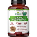 Zazzee USDA有机谷根 10:1 提取,3000 mg 强度,120 Vegan Capsules, 4个月供应, Valeriana officinalis, 10X Potency,100% Vegetarian,全自然,非GMO, 在美国制造