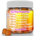 Bee Pollen Apigenin Citrus Bergamot Gummys w 有机体 Propolis Royal Jelly Honey Lemon Balm 提取品,《男子儿童补充品》,Tincture Drops Power Capsule Herb Capsules 补充品 Alt, Pollan Polen