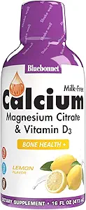 蓝本网 营养 液态钙 Citrate Magnesium Citrate, 维生素D3, 骨质健康, Gluten Free, Soy Free, 牛奶免, kosher, 32 services, Lemon Flavor, 16 Fl Oz (Pack of 1).