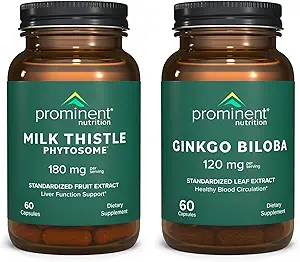 著名营养剂抗氧化剂支持套装 - Ginkgo Biloba 补充品 & Milk Tetle Phytosome 补充品