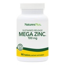 Natures Plus Mega Zinc 100 mg 持续释放 - 90 片 - 蔬菜,Gluten 免费 - 90 服务