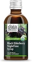 Gaia Herbs Black Elderberry, Nighttime Syrup - Immune Support Supposed - 与有机黑色长莓,加州罂粟和柠檬浆用于休息和免疫防御 - 3 Fl Oz(18日供应)