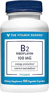 维生素店B2(Riboflavin)100mg - 能源生产与营养代谢支持补充,基本B维生素 - 一次日报,Gluten Free (100 Capsules)