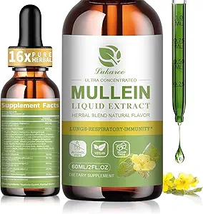 Mullein Drops for Lungs, Lung Detox & Cleanse, Vegan Mullein 叶片抽取丁香与氯酚草莓等, 天然草药补充剂用于呼吸, Immune, 30种服务