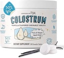 传奇奶牛蛋白补充剂 - 人类精品Bovine Colostrum - 50% IgG Immunoglobulin for Imune Support & Gut Health - 能量和肌肉恢复 - 香草可切片,30种服务
