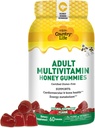 乡村生活 成人多维塔明 蜜糖 – Bone, Heart & Energy Supports – Non-GMO, 认证 Gluten Free, 蔬菜 – 自然甜化 – 60 Gummys