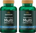 Swanson Real Food Multivitamin Multiminal Men's Multiminal 健康前列腺应激反应 Bladder 补充 Vegan Gluten-Free 非GMO 90 Veggie Capsules Veg Caps (2 Pack)