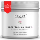 Valerian Root 4:1 提取卡普尔750mg – 优化活性纯度 – 4X 浓度 Valerian Root 提取补充 - Gluten Free, Non-GMO - 促进放松 - 120 卡普尔