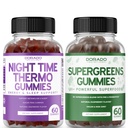 夜间肥胖燃烧器 Gummys (60 Counter) - 重量损失与代谢 糖无糖Melatonin 补充品与超绿色 Gummys (60 Counter) - 格林斯 补充品豁免支持 - 非GMO & USA Made