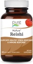 PURE ESSENCE LABS MyPure Reishi 有机蘑菇补充剂 - 100%真实蘑菇提取剂,用于免疫支持,缓解压力,建设能源(30卡普勒)