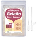 大小 000 个空 Gelatin Capsules, 带有 2 个微型喷泉 - 100 个空空 Capsule - 粉末的空 Pill Capsules 补充