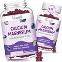 2 Pack Calcium 镁锌胶带维生素D3 & B12, Sugar Free Calcium Supplements for Men Men, Vegan Blueberry Flavor