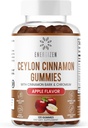 肉桂 + 铬 Gummys - 120 Vegan Gummys - 联合疼痛和脑健康支持,无糖,抗氧化剂富含,非GMO,Gluten无糖补充,天然苹果 Flavor