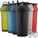Hydra Cup ProFlow Shaker Bottles 6-Pack (28oz) QQ 蛋白质摇头杯 配有 Whisk Ball, Leak-Proof Lid, Hide Carryle QQ BPA-Free Gym Mixer 配有蛋白质粉,混音补充,新鲜色彩