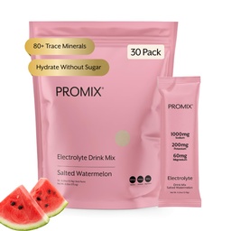 ProMix 营养 电解质 粉末水解包 - 喜马拉雅粉色盐,镁,钾,维生素 C - 盐西瓜,淡甜 - 30种服务(30包)