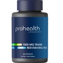 ProHealth Resveratrol 1000mg 纯跨区域Resveratrol + Plus Quercetin,红酒和绿色茶叶提取 → 临床研究 支持细胞健康,记忆,健康衰老 60 Capsules