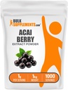 Bulk Assupports.com Acai Berry 提取粉末 - Acai Berry 补充剂 抗氧化剂 补充剂 - Gluten Free,每服1克,1kg (pack of 5) (11磅)