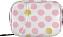 Pink Golden Polka Dots Pill Box 7 Day Pill Case Bag 旅行 Pill 组织者 装有 Zipper 便携式周刊 维他命补充药的大小