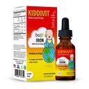 Kiddivit 婴儿铁液滴与维生素B12 & Folate – Gentle 铁支持补编– 60 Daily services, Inulin 强化预生纤维–无糖, Gluten free, Vegetarian, 2oz