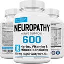 神经病支持补充600 mg HP-99 Alpha Lipoic Acid - Feet Hands Fingers 腿的ALA Nerve公式 - 18 in 1 Natural Peripheral Nerve Vitamins - 120 Capsules