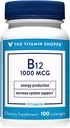 The Vitamin Shoppe Vitamin B12 1,000mcg - Supports Energy Production, Once Daily Dietary Supplement - Vitamin B-12 (As Cyanocobalamin), Gluten & Dairy Free (100 Lozenges)