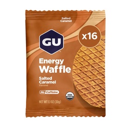 GU Energy Stroopwafel Salty的焦糖运动营养瓦夫尔,无咖啡因,以及Kosher奶制品,《为任何工作提供上行能源》,16 Counter