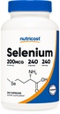 营养成本 硒 200mcg, 240 蔬菜卡普尔, 非GMO, Gluten Free L-Selenomethionine