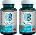 NEURIVA + 记忆、焦点和浓度+认知功能的大脑补充物,配有诺托品磷酸id和神经元,VIT B6 & B12,草莓火焰,50 Gummis(2包)