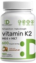 DEL Suppment Vitamin K2 补充600mcg,180 椰油软胶 | 完全光谱 高吸收 MK-7 和 MK-4 形式 | Bone, 联合, 和免疫支持 – 非 GMO