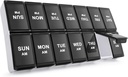 Sukuos周刊药丸组织者 2 Times A Day, 7 Day Pill Box AM Lige Daily Pill Case Vitamin Organizationer Pill Conference for Vitamins, Fish Oils, 增刊