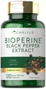 Carlyle Bioperine 10mg → 120 Capsules → 非GMO & Gluten Free → 来源于黑胡椒提取 → 支持 Crucumin粉吸附