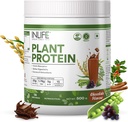 INLIFE 植物蛋白粉 - Pea, Quinoa & Brown Rice - 25g 蛋白质 - Ashwagandha, Green Tea & Grape种子提取 - 补充(500g,巧克力)