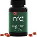 NFO Gentle Iron [100平板] 挪威高吸铁综合体 具有专利费罗歇尔切拉德铁,胃上的Gentle, Vegan-Friendly,非便秘