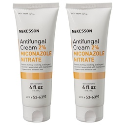 McKesson Antifungal Cream,2% Miconazole Nitrate - 释放痒,燃烧,裂解 Jock Itch, Ringdrom and Athlete Foot - 4 oz., 2 计数