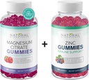 无糖镁(Gummys) & Extra strong 锌(Gummys) Gummys, Vegan, Gluten Free, 冷静,放松,肌肉健康,免疫支持,皮肤健康,非GMO, 60 Gummy 维生素