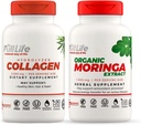 全面生活水解凝胶和莫林加 Oleifera Capsules - 膳食补充剂 - Bovine Collagen Pills for Men, Gluten - Free - Veggie Capsules