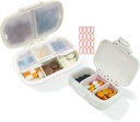2 Pack Pill 组织者盒 - 小药剂师家居旅行基本必需品 补充 Holder 便携式维生素案例 8 比较和3 比较容器每日药品