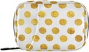 Naanle Gold White Polka Dot Pill Box 7天案例包旅行组织者,配有Zipper Portable Weekly Contract Size for Vitamin A Dots Golden 4.6×3.14×1.88英寸0.12公斤