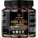 喜马拉雅省Shilajit Capsules - 100%纯和天然 90 Vegan 药丸 - 黄金级健康、男女能源和生命力补充 - A级Shilajit Rich in Fulvic & Humic Acid