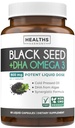 冷面黑种子油盖 - Vegan Non-GMO Nigella Sativa 黑种子油补充剂 Omega 3 DHA 用于全身健康与脑支持 - Vegan Omega 3 & Thymoquinone-Rich(1个月)