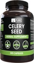 纯原成品 Celery种子 无镁或水稻填充器, 永远纯净, 实验室验证(365 Capsules)