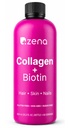 女性和男性的Zena营养液凝胶(第1和第2节) & 5000mcg Biotin, 2500mg Verisol Bioactive Collagen Peptides, Hair, Skin, Nail 补充剂,混合莓, 60 services, 20.3 floz
