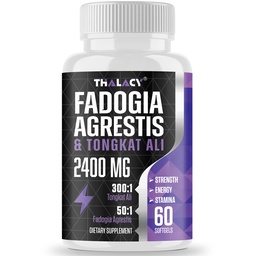 2400mg Fadogia Agrestis Tongkat Ali 补编 - Fadogia Agrestis 1400mg & Tongkat Ali 1000mg Ultra Blend,最大强度,肌肉质量和运动性能,60软胶