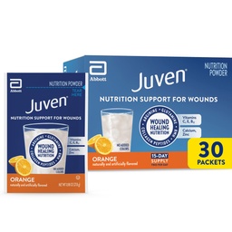 Juven治疗营养 饮用粉剂,包括Collagen Peptides、氨基酸和HMB用于伤痛治疗支持,橙色,30包