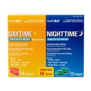 健康 A2Z® 日间和夜间 | 寒冷和流体医学 | 强大的多音节 日间和夜间救济 (24天和12夜软胶)(日间和夜间 Combo(36 Counter Pack of 1))