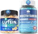 20mg Zeaxanthin Eye 维生素 用EPA 190mg & DHA 80mg + 多维他明用Glucosamine Chondroitin MSM 用于免疫支持, 男性和女性 (Pack of 2)