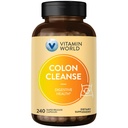 维生素 World Colon Cleanse - 240 Capsules, Gut Detox with Psyllium Husk, Senna, Probiotics, Ditary Fiber & Herbal Blend - 支持便秘救济,文摘健康与规律,无胶质