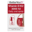 Better You D3000 and K2维生素D D 每日口服喷洒 - 平板药的方便替代品 - 支持骨质健康与胸膜系统 - 防止血涂层 - 天然辣椒薄荷Flavor - 0.4 oz